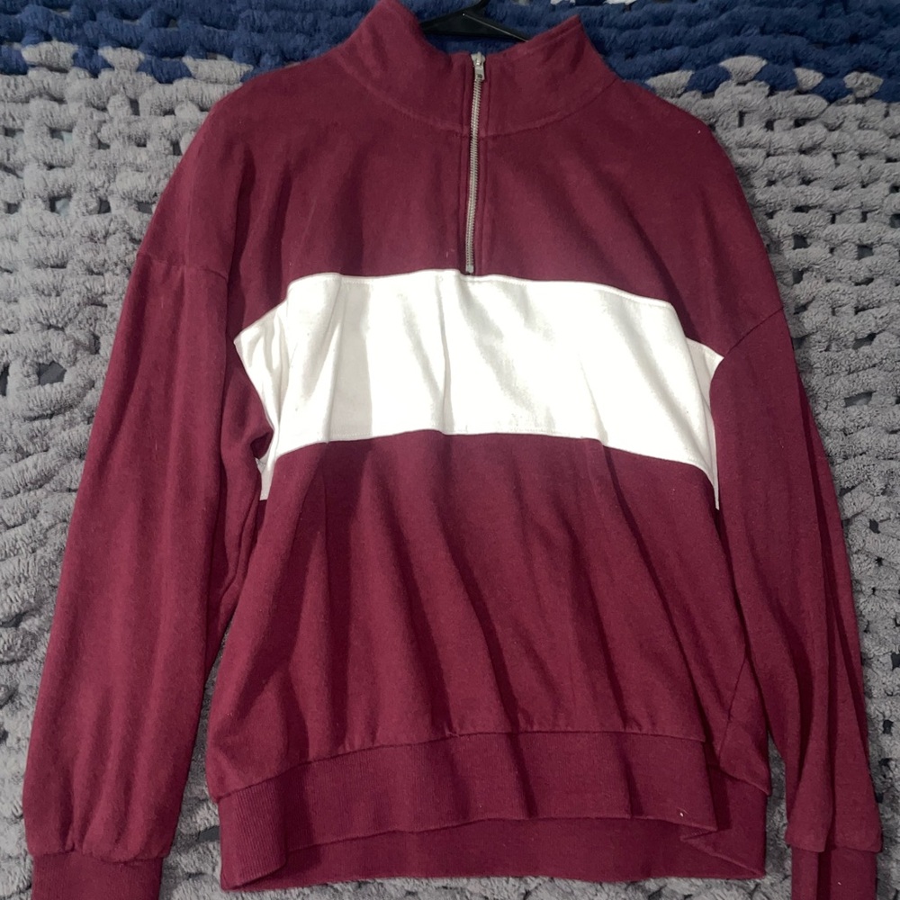 Garage Burgundy and White Sweater